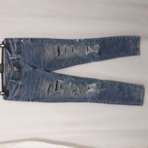 American Eagle Denim Jeans Size 8 Jegging Angle Distressed Light Wash